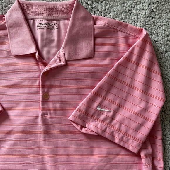 Nike Mens Golf/ Tennis thin stripe Polo short sleeve collared shirt Size Medium. - Picture 7 of 14